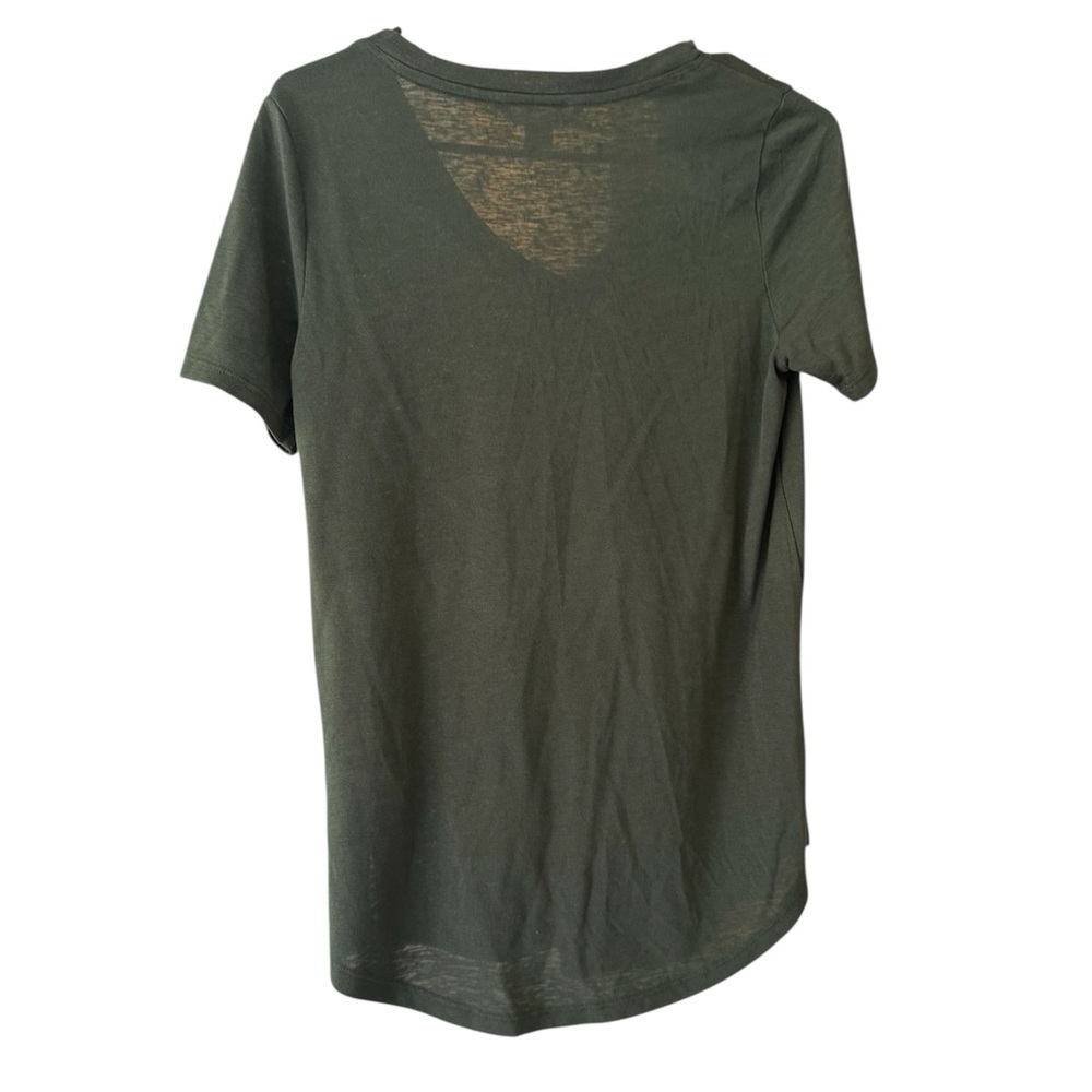 Athleta Breezy Short Sleeve Vneck Tee.‎ Medium. Olive. Tencel blend. Like New. - Picture 5 of 6